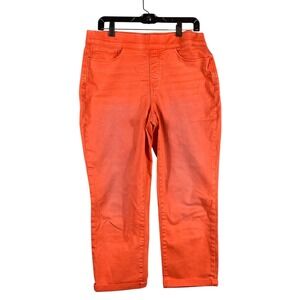 Soft Surroundings Womens M Coral Straight Leg Cropped Jeans Stretch Cotton Y2K